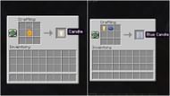 Candles crafting and dyeing recipe (Image via Mojang Studios)